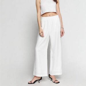Reformation Ava White Linen Pants